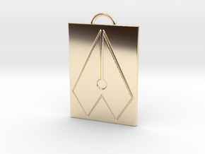 Axial Works™ Symbol: Full Keychain in 14K Yellow Gold