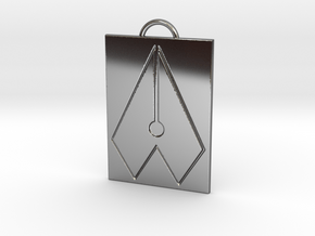 Axial Works™ Symbol: Full Keychain in Fine Detail Polished Silver