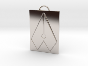 Axial Works™ Symbol: Full Keychain in Rhodium Plated Brass