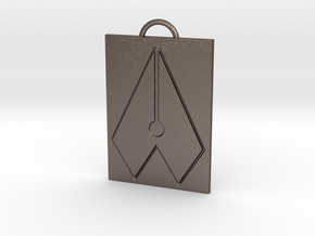Axial Works™ Symbol: Full Keychain in Polished Bronzed Silver Steel
