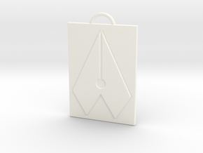 Axial Works™ Symbol: Full Keychain in White Processed Versatile Plastic