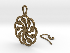 Fibonacci Earring 9 in Polished Bronze