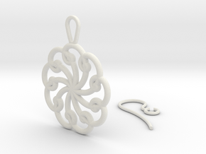 Fibonacci Earring 9 in White Natural Versatile Plastic
