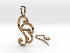 Fibonacci Earring 4 in Polished Brass
