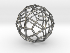 0310 Deltoidal Hexecontahedron E (a=1cm) #001 in Fine Detail Polished Silver