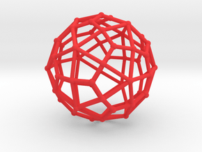 0311 Deltoidal Hexecontahedron V&E (a=1cm) #002 in Red Processed Versatile Plastic