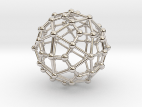 0312 Deltoidal Hexecontahedron V&E (a=1cm) #003 in Rhodium Plated Brass