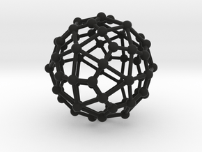 0312 Deltoidal Hexecontahedron V&E (a=1cm) #003 in Black Natural Versatile Plastic