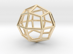 0313 Deltoidal Icositetrahedron E (a=1cm) #001 in 14k Gold Plated Brass
