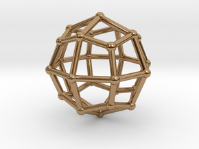 0314 Deltoidal Icositetrahedron V&E (a=1cm) #002 in Polished Brass