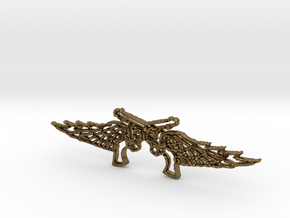 Pistol Wings Pendant in Polished Bronze