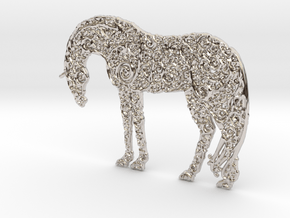 Horse Pendant in Rhodium Plated Brass