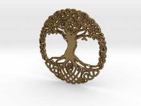 Tree Of Life Pendent  in Polished Bronze