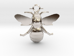 Bumblebee Pendant in Rhodium Plated Brass