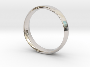 Mobius Ring Plain Size US 9.75 in Rhodium Plated Brass