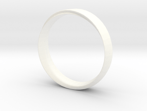 Mobius Ring with Groove Size US 9.75 in White Processed Versatile Plastic