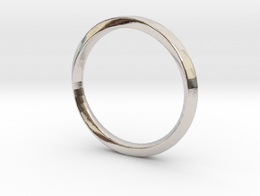 Mobius Ring Plain Size US 3.75 in Rhodium Plated Brass