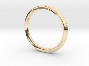 Mobius Ring with Groove Size US 3.75 in 14K Yellow Gold