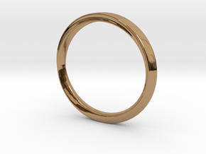 Mobius Ring with Groove Size US 3.75 in Polished Brass