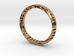  Live The Life You Love - Mobius Ring V2 in Polished Brass