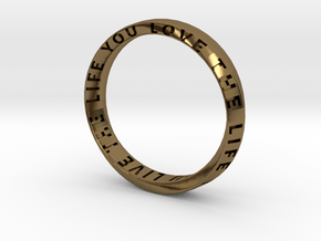 Live The Life You Love - Mobius Ring V2 in Polished Bronze