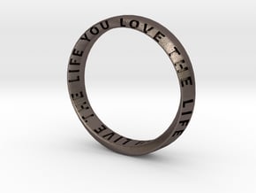  Live The Life You Love - Mobius Ring V2 in Polished Bronzed Silver Steel