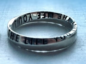  Live The Life You Love - Mobius Ring V2 in Polished Silver