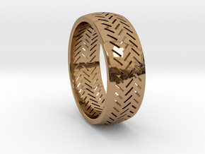 Herringbone Ring Size 6 in Polished Brass