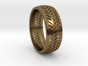 Herringbone Ring Size 12 in Polished Bronze