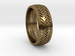 Herringbone Ring Size 16 in Polished Bronze