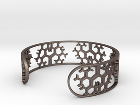 Geometric Tree Bracelet 7in (18cm) in Polished Bronzed Silver Steel