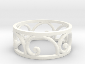 Golden Spiral Ring Size 7 (6 normal spirals) in White Processed Versatile Plastic