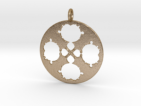 Mandelbrot Clover Pendant in Polished Gold Steel