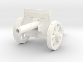 28mm Light fantasy cannon with shield in White Processed Versatile Plastic
