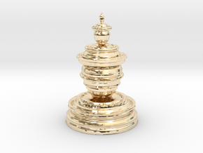 Fractality Chess - Pawn in 14k Gold Plated Brass