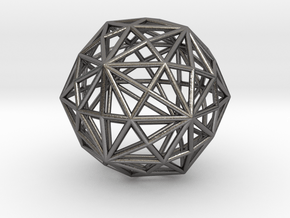 0316 Disdyakis Triacontahedron E (a=1cm) #001 in Polished Nickel Steel