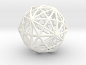 0316 Disdyakis Triacontahedron E (a=1cm) #001 in White Processed Versatile Plastic