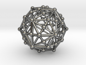 0318 Disdyakis Triacontahedron (a=1cm) #003 in Fine Detail Polished Silver