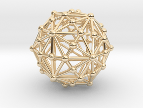 0318 Disdyakis Triacontahedron (a=1cm) #003 in 14k Gold Plated Brass