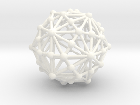 0318 Disdyakis Triacontahedron (a=1cm) #003 in White Processed Versatile Plastic