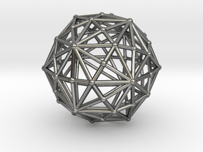 0317 Disdyakis Triacontahedron V&E (a=1cm) #002 in Fine Detail Polished Silver