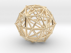 0317 Disdyakis Triacontahedron V&E (a=1cm) #002 in 14k Gold Plated Brass