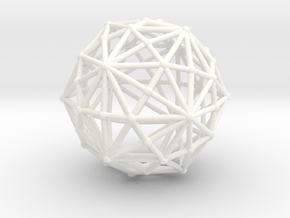 0317 Disdyakis Triacontahedron V&E (a=1cm) #002 in White Processed Versatile Plastic