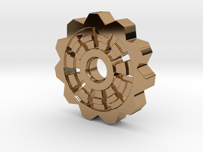 Cog Pendant  in Polished Brass