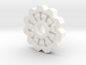 Cog Pendant  in White Processed Versatile Plastic