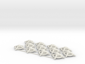 Terran Starbases - Pack of 12 (Connected) in White Natural Versatile Plastic