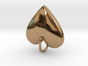 Heart with Clasp in Polished Brass