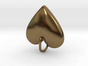 Heart with Clasp in Polished Bronze