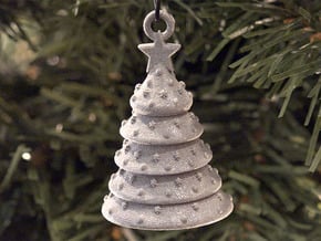 Aluminum Christmas Tree Ornament With Moving Parts in Gray PA12