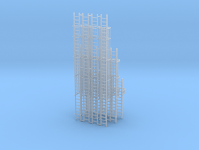 'N Scale' - Variety Pack of Caged Ladders in Smooth Fine Detail Plastic
